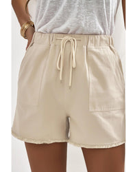 Thumbnail for Azura Exchange Drawstring Frayed Hem Pocketed Shorts - S