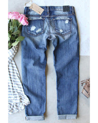 Thumbnail for Azura Exchange Heart Patchwork Distressed Jeans - 16 US