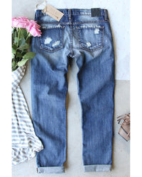 Thumbnail for Azura Exchange Heart Patchwork Distressed Jeans - 16 US