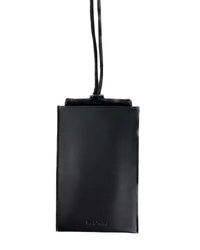 Thumbnail for Black Calfskin Leather Cell Phone Holder with Adjustable Cord and Card Holder One Size Men