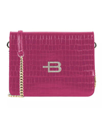 Thumbnail for Baldinini Croco Pattern Shoulder Bag with Metal Logo Detail One Size Women