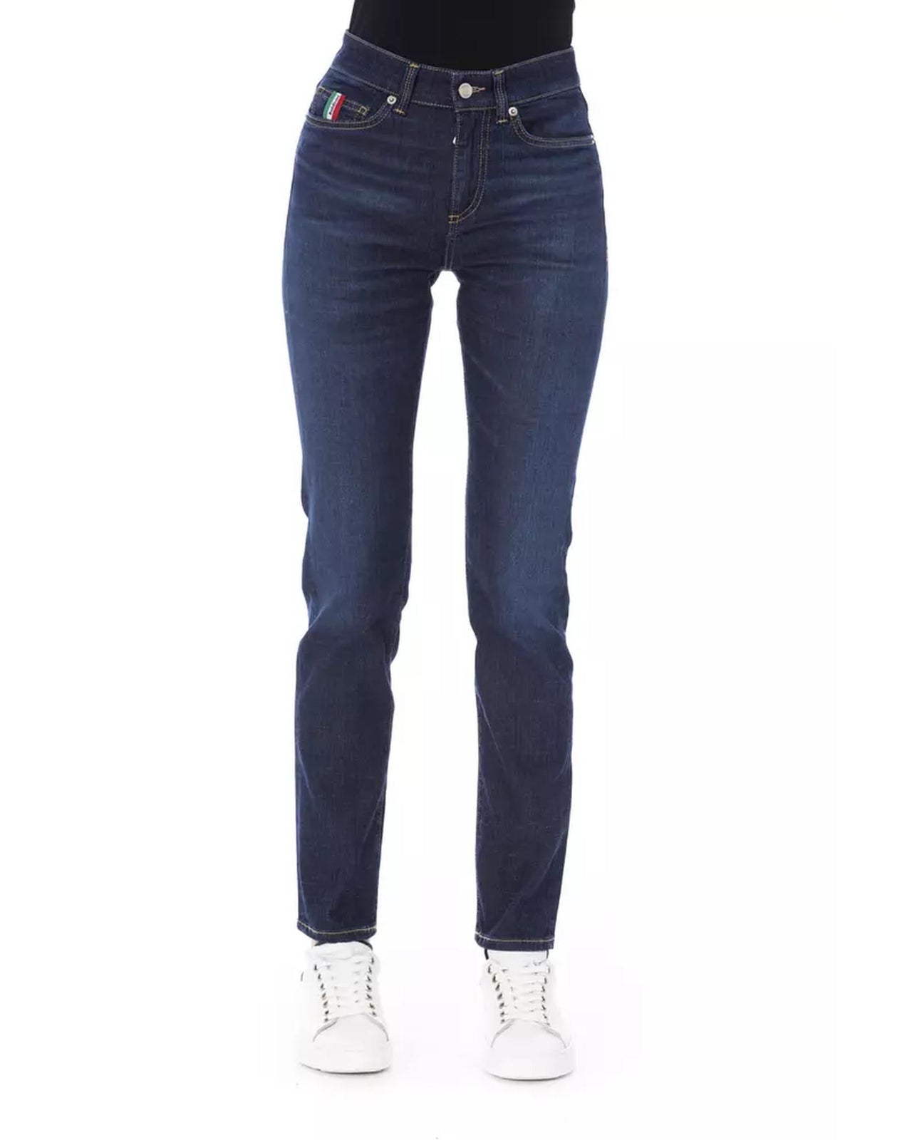 Logoed Button Regular Jeans with Tricolor Insert W29 US Women