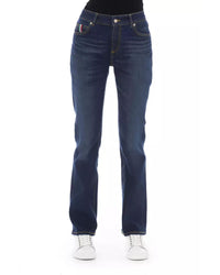 Thumbnail for Logoed Button Regular Jeans with Tricolor Insert W28 US Women