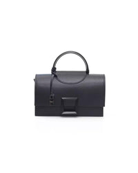 Thumbnail for Black Leather Shoulder Bag with Flap Closure One Size Women