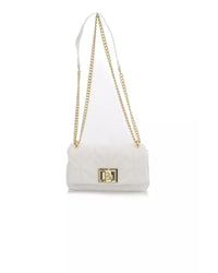 Thumbnail for Golden Logo Flap Leather Shoulder Bag One Size Women