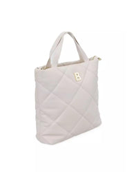 Thumbnail for Golden Logo Leather Shoulder Bag with Zip Closure and Internal Compartments One Size Women