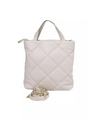 Thumbnail for Golden Logo Leather Shoulder Bag with Zip Closure and Internal Compartments One Size Women