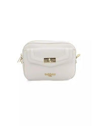 Thumbnail for Golden Front Logo Shoulder Bag with Zip Closure and Internal Compartments One Size Women