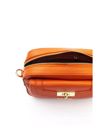 Thumbnail for Golden Logo Front Flap Shoulder Bag with Internal Compartments One Size Women