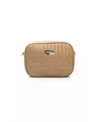 Thumbnail for Golden Logo Shoulder Bag with Zip Closure and Internal Compartments One Size Women