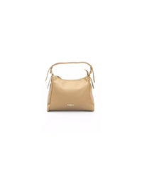 Thumbnail for Golden Logo Shoulder Bag with Zip Closure and Internal Compartments One Size Women
