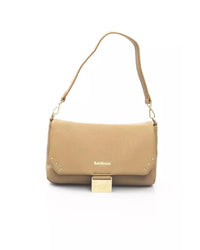 Thumbnail for Golden Logo Flap Shoulder Bag with Internal Compartments One Size Women