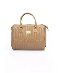 Thumbnail for Golden Logo Shoulder Bag with Zip Closure and Internal Compartments One Size Women