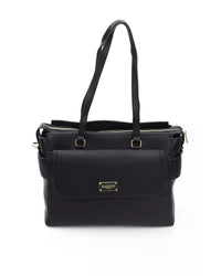 Thumbnail for Golden Logo Shoulder Bag with Zip Closure and Internal Compartments One Size Women
