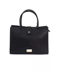Thumbnail for Golden Logo Shoulder Bag with Zip Closure and Internal Compartments One Size Women