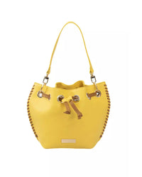 Thumbnail for Golden Logoed Shoulder Bag with Drawstring Closure and Internal Compartments One Size Women