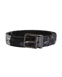 Thumbnail for Dolce & Gabbana Floral Pattern Belt with Detachable Gold Buckle 95 cm Men