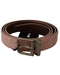 Thumbnail for Stunning Dolce & Gabbana Exotic Skin Belt with Brushed Gold Buckle 90 cm Men