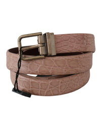 Thumbnail for Stunning Dolce & Gabbana Exotic Skin Belt with Brushed Gold Buckle 90 cm Men