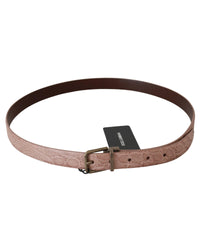 Thumbnail for Stunning Dolce & Gabbana Exotic Skin Belt with Brushed Gold Buckle 90 cm Men