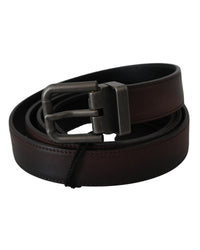 Thumbnail for 100% Authentic Dolce & Gabbana Leather Belt with Gray Buckle 115 cm Men