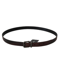 Thumbnail for 100% Authentic Dolce & Gabbana Leather Belt with Gray Buckle 115 cm Men