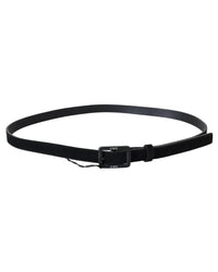 Thumbnail for Classic Black Leather Belt with Logo Details 100 cm Women
