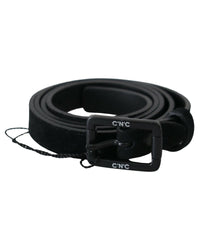 Thumbnail for Classic Black Leather Belt with Logo Details 100 cm Women