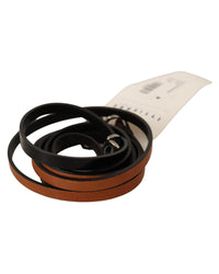 Thumbnail for CNC Costume National Fashion Belt with Silver Tone Buckle - Brown Leather 100 cm Women