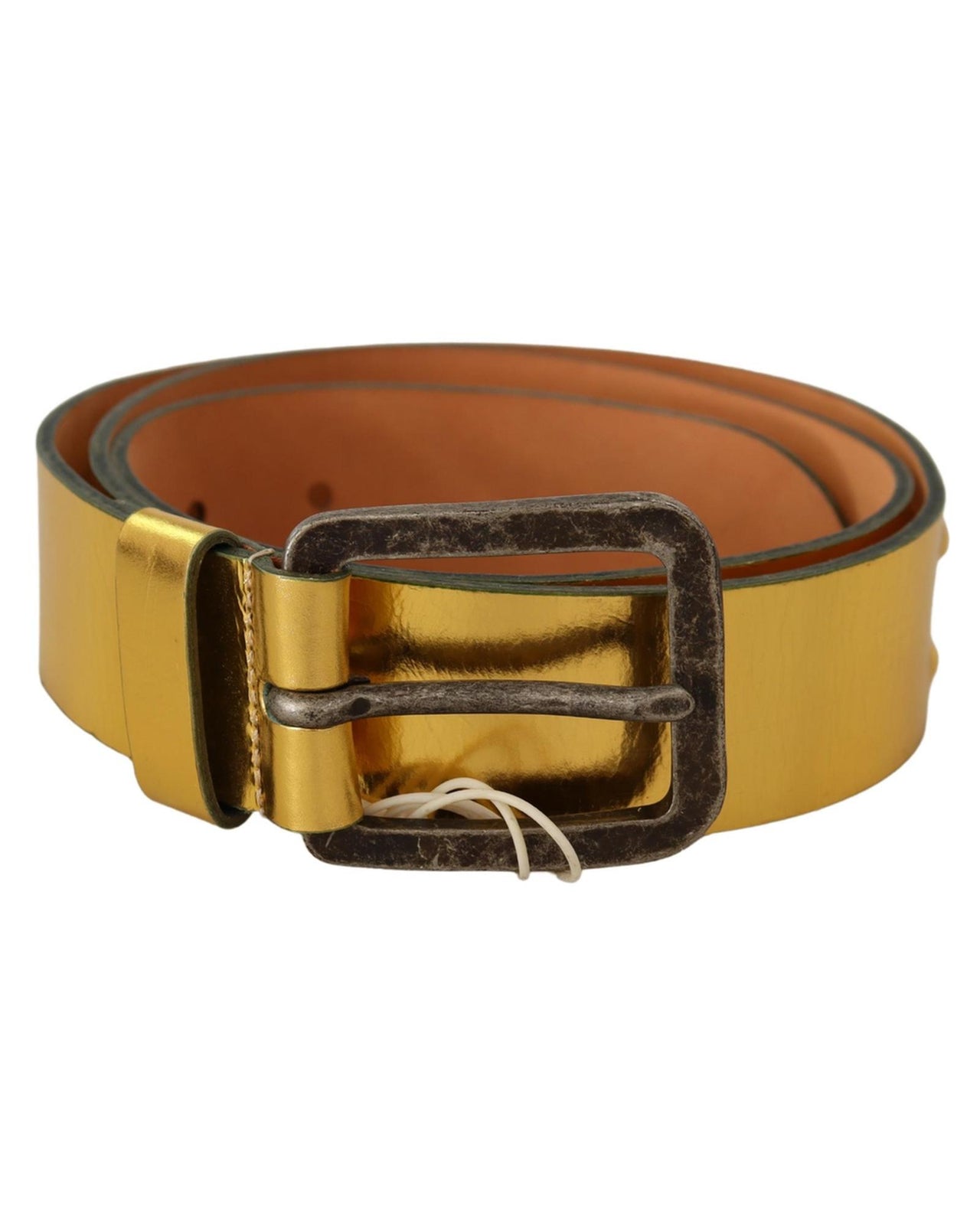 Mens Genuine Leather Belt with Rustic Silver Buckle 100 cm Men