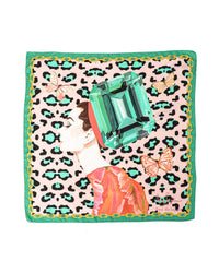 Thumbnail for Green Leopard Silk Scarf - One Size
