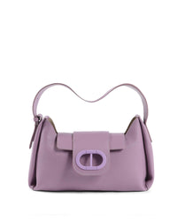 Thumbnail for Pebbled Leather Shoulder Bag with Logo Hardware - One Size
