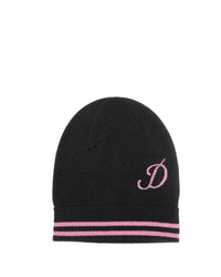 Thumbnail for Monogrammed Cashmere Beanie with Contrasting Letter - One Size