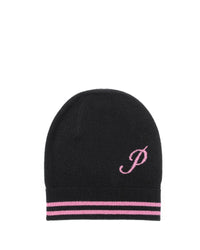 Thumbnail for Monogrammed Cashmere Beanie with Contrasting Letter - One Size