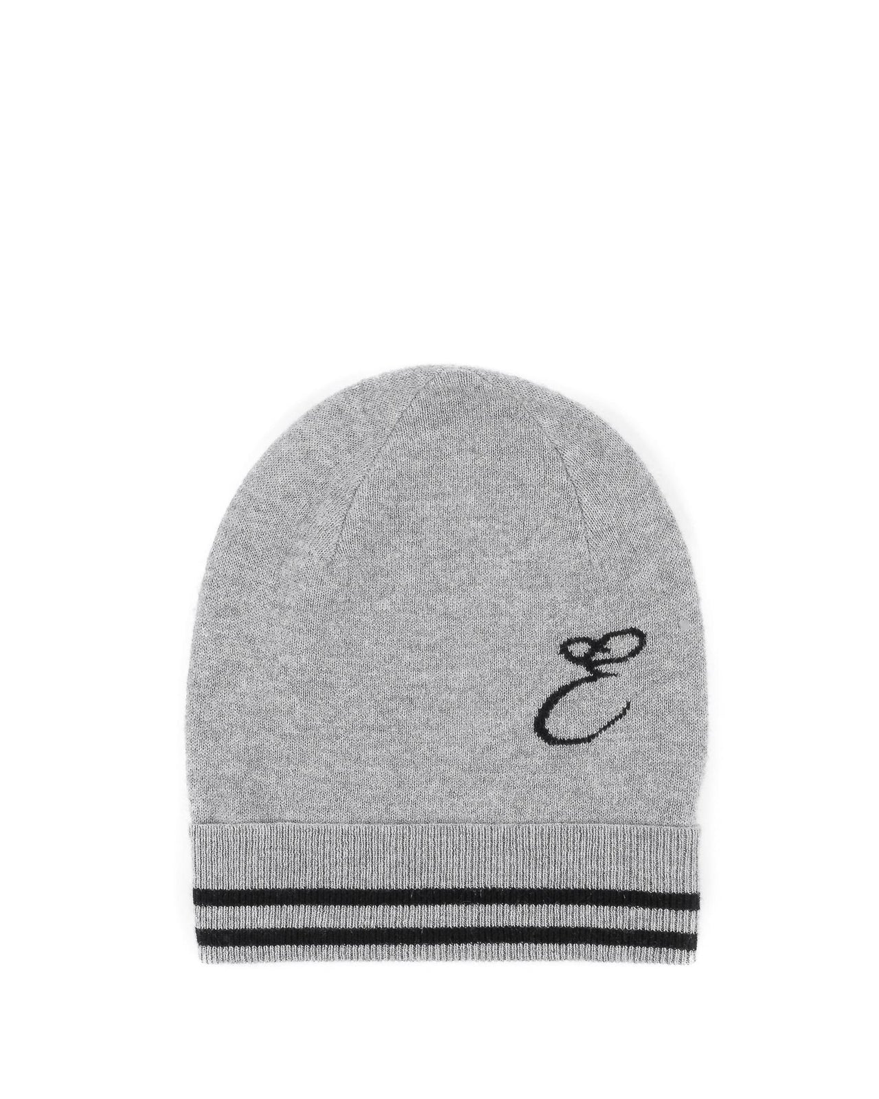 Monogrammed Cashmere Beanie with Contrasting Letter - One Size