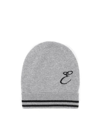 Thumbnail for Monogrammed Cashmere Beanie with Contrasting Letter - One Size