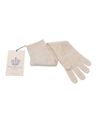 Thumbnail for Crown of Edinburgh Cashmere Women's Exquisite Italian Crafted Cashmere Womens Long Gloves in Beige - M