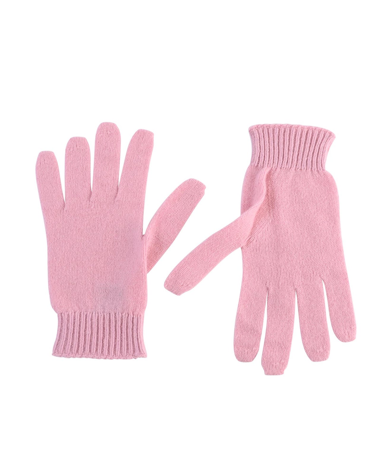 Crown of Edinburgh Cashmere Women's Luxury Cashmere Womens Short Gloves in Rosa Baby - M