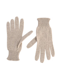 Thumbnail for Crown of Edinburgh Cashmere Women's Luxury Cashmere Womens Short Gloves in Beige - M