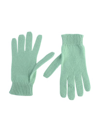 Thumbnail for Crown of Edinburgh Cashmere Women's Luxury Cashmere Womens Short Gloves Made in Italy in Verde Chiaro - M