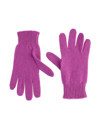 Thumbnail for Crown of Edinburgh Cashmere Women's Luxury Cashmere Womens Short Gloves in Ciclamino - M