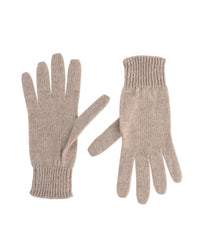 Thumbnail for Crown of Edinburgh Cashmere Women's Exquisite Cashmere Womens Short Gloves in Beige - M