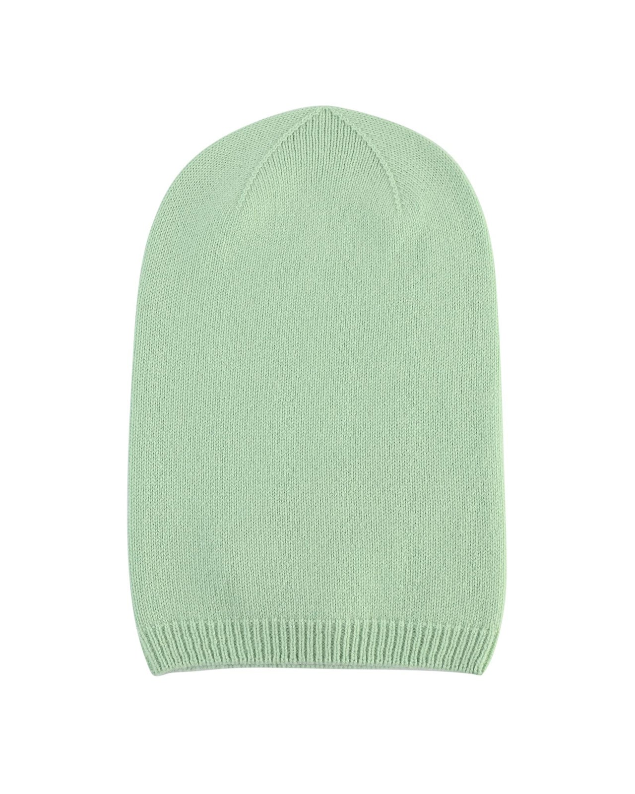 Crown of Edinburgh Cashmere Women's Cashmere Womens Slouchy Beanie in Verde Chiaro - One Size