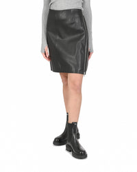 Thumbnail for Hugo Boss Women's Lamb Leather Black Skirt in Black - XL