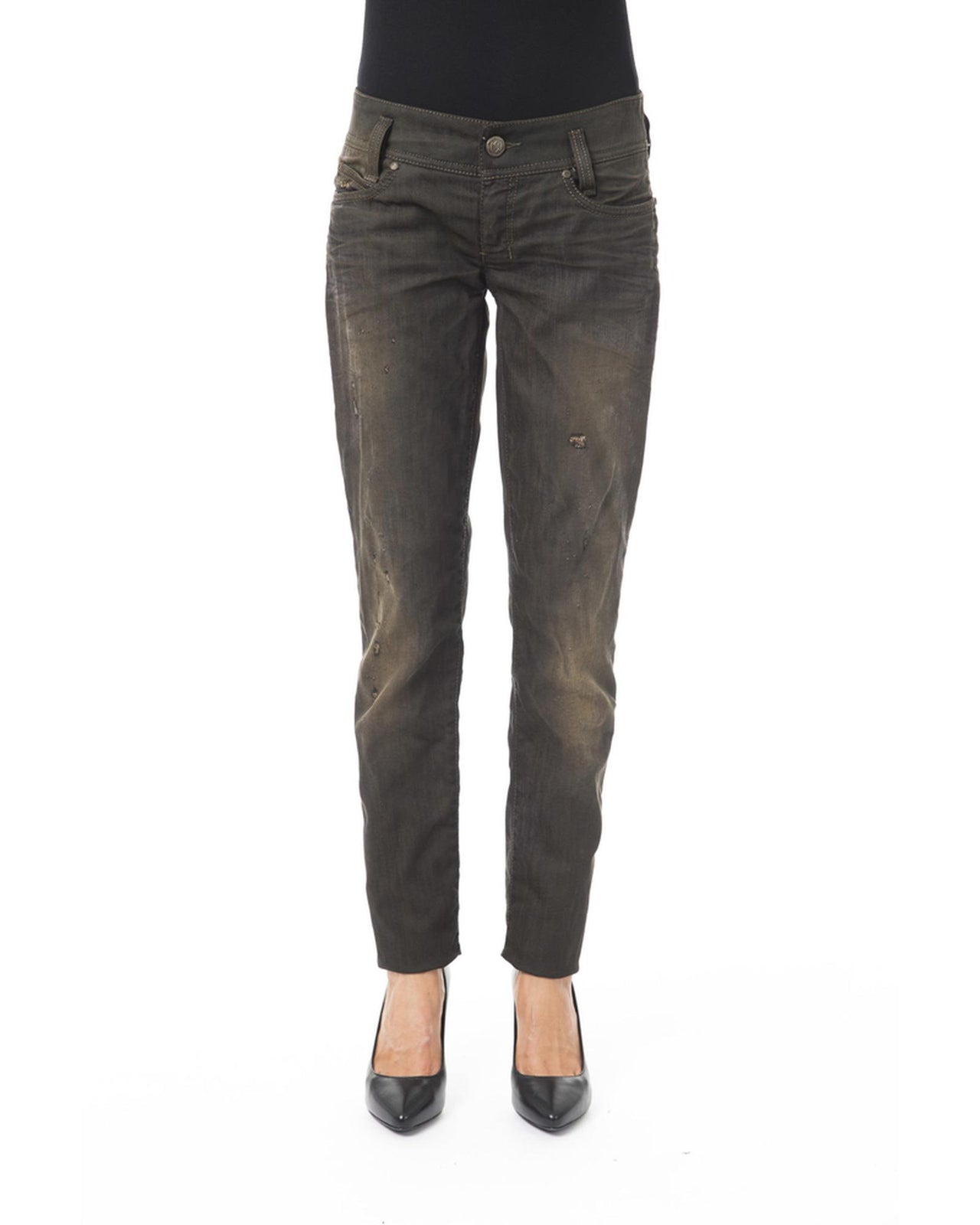 Regular Fit Jeans with Front and Back Pockets W25 US Women