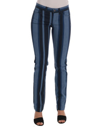 Thumbnail for Blue Striped Cotton Stretch Denim Jeans - Dolce & Gabbana 40 IT Women