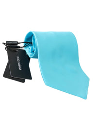 Thumbnail for Dolce & Gabbana Light Blue Silk Tie - Tied Design One Size Men