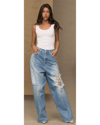 Thumbnail for Fuller Denim Jeans with Logo Detailing W27 US Women