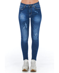 Thumbnail for Worn Wash Denim Jeans with Multi-Pockets and Front Closure W27 US Women