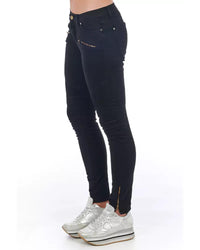 Thumbnail for Stretch Denim Biker Jeans with Worn Wash and Multipockets 40 IT Women